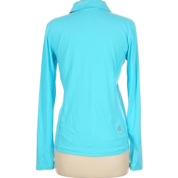 BloqUV Women's Turquoise Teal Aqua Protection SPF Athletic Shirt Medium - Picture 2 of 6